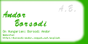 andor borsodi business card